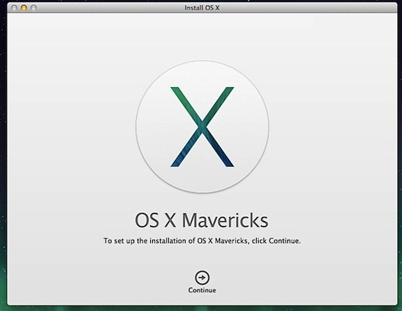 ნაბიჯი 8 : მიუთითეთ დისკი და აწარმოეთ OS X Mavericks- ის მონტაჟი