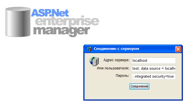 NET Enterprise manager, і, як ми бачимо на малюнку нижче, зловмисник може підмінити параметри рядка з'єднання для отримання доступу до веб-додатку