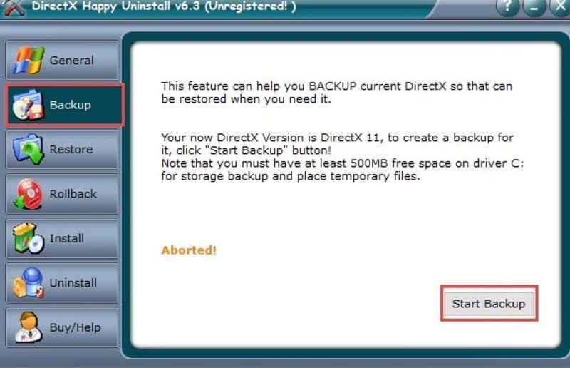 Після установки і запуску програми, в першу чергу потрібно створити точку відновлення системи на вкладці «Backup»