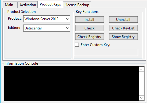 Також можна використовувати активатор перейшовши на вкладку Product Keys і, вибравши свою ОС, встановити ключ