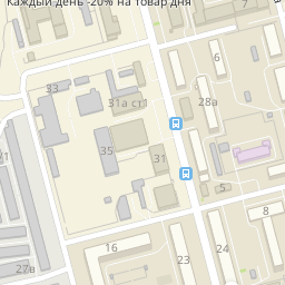 Детальна карта Родино (Алтайський край) з назвами вулиць, номерами будинків і об'єктами