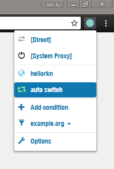 Ви можете вибрати, чи використовувати проксі для підключення до поточного сайту, або відразу поміняти глобальні настройки доступу