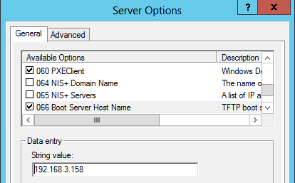 Найкраще для цього використовувати DHCP Option 66