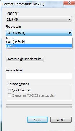 Крім того, зовнішні флешки, відформатовані в exFAT можна використовувати для роботи з технологією ReadyBoost (причому ліміту на 4 Гб більше не буде)
