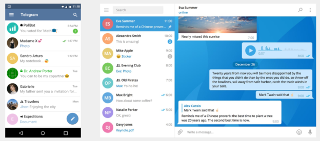 У Telegram є клієнти під всі популярні платформи, включаючи веб-додатки